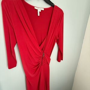 Max & Cleo Red Ruched High-Low Cocktail Dress